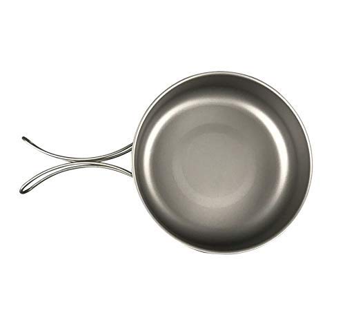 Jolmo Lander Ultralight Backpacking Camping Pot And Frying Pan Set,Titanium Pot 1300Ml With Bail Handle Titanium Frying Pan D150Mm #TOP5