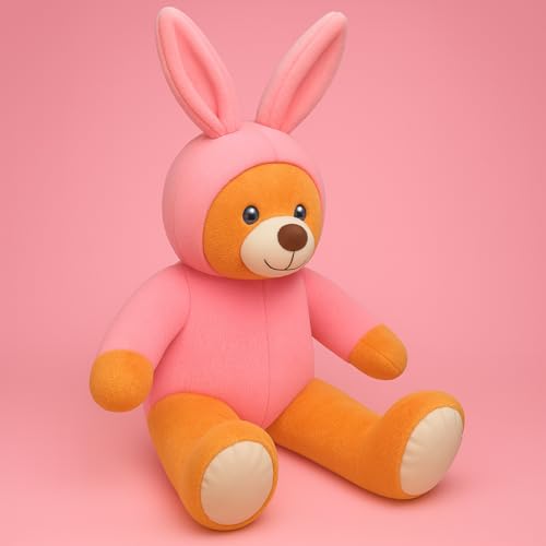 Image of SARO Soft Teddy Bear with Converitible Head Design|Colour Soft Toy for Girls Boys Kids Baby | Best Gift for Valentines, Birthday, Anniversary (Brown Pink 57Cm Hight)