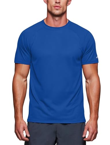 Athletic Shirts for Men - Dry Fit Lightweight Moisture Wicking Short Sleeve Running Gym Sport T-Shirts(Royal Blue XX-Large)