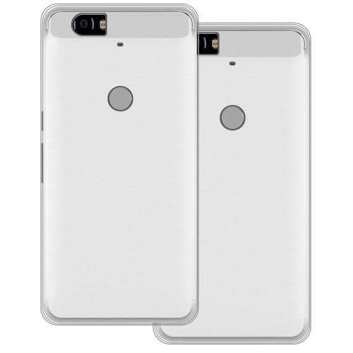 UOGNADGD 2-Pack TPU Case Compatible with Huawei Nexus 6P Phone Cover - Shockproof Flexible Protective Accessories with Precise Cutouts (White+White)