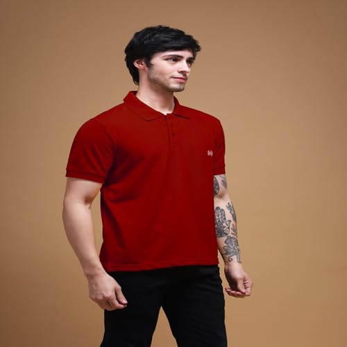 Image of Men's Polo T-Shirt Cotton Casual Comfortable Relaxed Fit Regular Collar Neck Stylish Half Sleeves Daily Office Formal Wear T-Shirt for Men