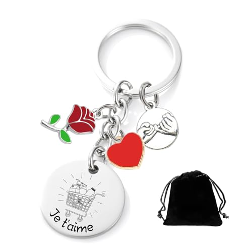 XWXW Regalo San Valentín Ficha para Caddie de Carreras Chip Universal Extractor de Caddie de Acero Inoxidable, Llavero para Carro de Carreras (Token Universal Adecuado para Caddies Supermercado)