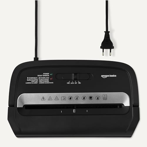 Amazon Basics 6-Sheet High Security Micro Cut Paper Shredder and Credit Card Shredder, 3.7 Gallon, Black image 6