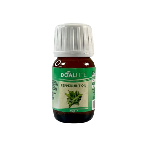 DOALLIFE Aceite de menta 20 ml, 100% puro aceite de menta natural, aceite esencial para aromaterapia, difusor, humidificador, cuidado corporal, relajación y masaje, vegano