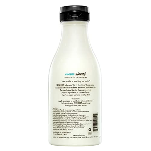 Teenology Shampoo And Conditioner Bundle (Save 5%) - Helps With Acne And Breakouts - Sulfate And Paraben Free, Noncomedogenic, Natural Botanical Extracts, Vanilla Almond - 16 Oz. #TOP4