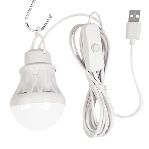 Bombilla USB, linterna LED de 5 V, lámpara colgante portátil, iluminación de bajo consumo para el hogar, campamento al aire libre, garaje y en interiores, 1.97 x 2.99 pulgadas