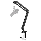 InnoGear Microphone Boom Arm, Mic Stand Desk with Cable Management Microphone Arm Stand for HyperX QuadCast SoloCast Blue Yeti Snowball Fifine Shure SM7B