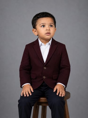 Image of SaintX Kids Boys Premium Blazer | Stretchable Structured Performance Grade Fabric | Fully Lined | Slim Fit | Formal & Casual Multi-Purpose Coat (1-14 Years KB02)