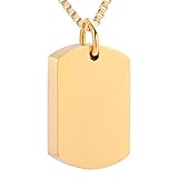 My Best Friend Dog Tag Pendant Necklace Stainless Steel Cremation Urn Jewelry Ashes Funnel Fill Kit (IJD8416-G-EM)