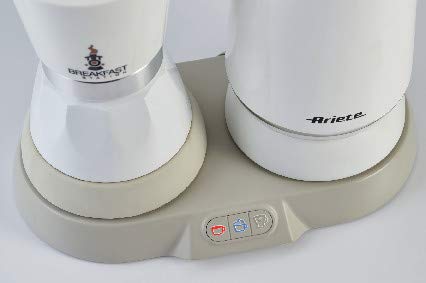 Image of Ariete 1344 Breakfast Station by DeLonghi - 3-in-1 Electric Moka Pot, Milk Frother & Kettle | Hot & Cold Milk Frother | Espresso & Cappuccino Maker | Compact Coffee maker - White