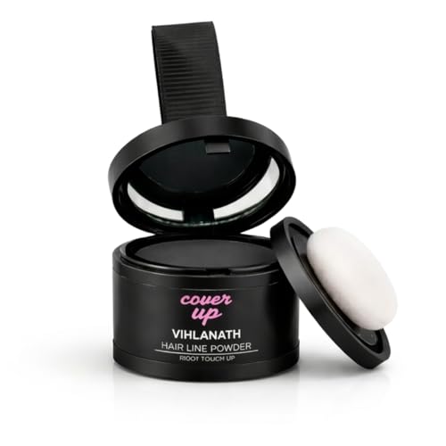 Image of Hair Powder, Black, 4g | Instant Grey Root Coverage & Bald Spot Concealer | Long-Lasting, Sweat-Resistant | Natural Matte Finish | For Men & Women (black, 4g (pack of1))