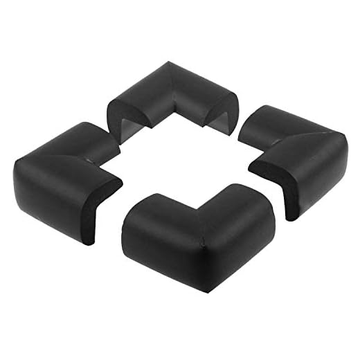 Lurico Corner Guards 4 Piece Set - Cushiony Table Furniture Childproofing Corner Cushion Protectors Baby Safety Extra Dense Non Toxic Edge & Corner Guard Bumpers (Black)