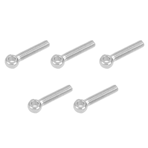 Image of METALLIXITY Shoulder Swing Lifting Bolt (M10x50mm) 5Pcs, 304 Stainless Steel Eye Bolts - for Home Renovation, Pipeline Gate Valves Fasteners, Silver