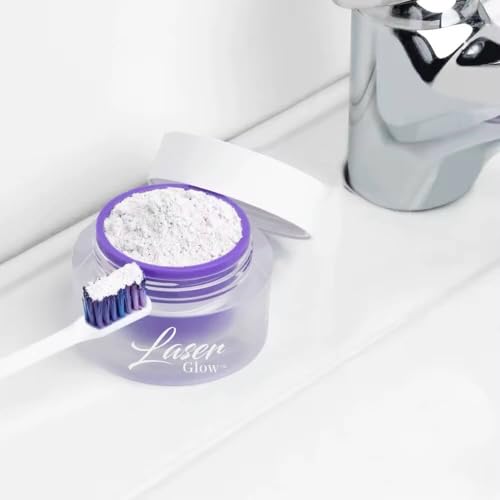 Image of Teeth Whitening Powder by LaserGlow, Pap+ Toothpaste Booster Powder with Nano Hydroxyapatite, Peroxide-Free Whitening Booster for Brighter Teeth, Daily Tooth Powder Additive