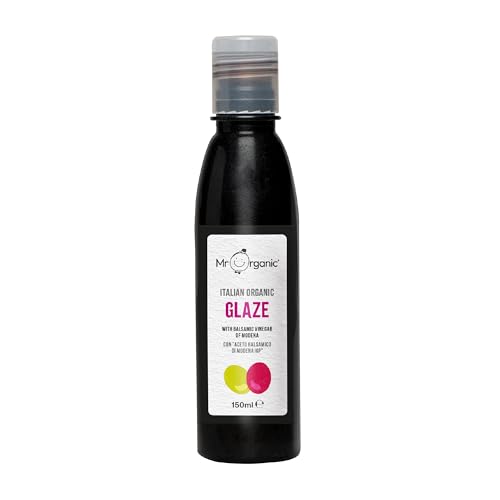 Mr Organic Glaze with Balsamic Vinegar of Modena - Authentic Italian Flavours - Vegan-Friendly - Made with Organic Ingredients - Sweet and Tangy Taste - Ideal for Enhancing Dishes