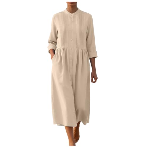 Robe fluide légère femme en coton lin à manches courtes et plis volantés