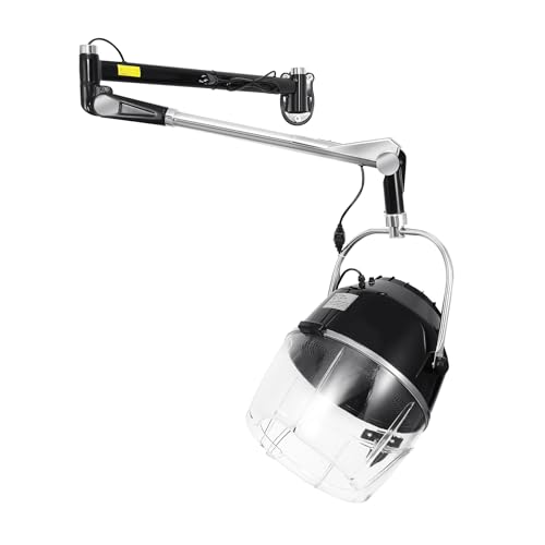 H-YEEU Wall Mounted Hair Hood Dryer with Swivel Arm 900W Salon Hair Dryer with Adjustable Timer & Temperature Control Space-Saving Design for Home & Professional Salons