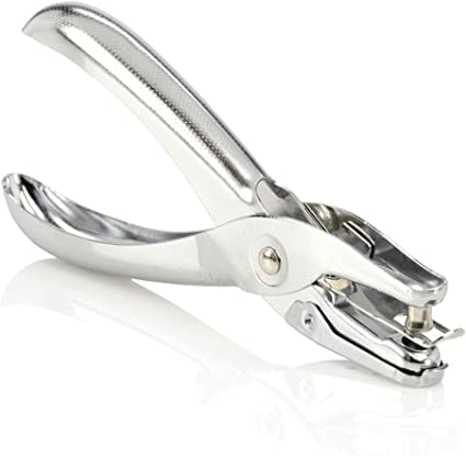 Levin 1 Hole Punch, Single Hole Puncher, 5 Sheet Capacity, Classic Office Paper Punch for Craft Paper, DIY Crafts, Perfect for Home Office School Supplies, Chrome