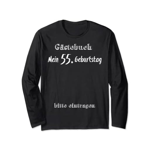 Libro de visitas para 55 cumpleaños, diseño de 55 años Manga Larga