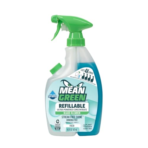 Mean Green Refillable Ultra Powered Glass Cleaner Concentrate, Fresh Scent, 14.3 fl oz &ndash; Plant...