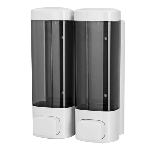 Fafeicy Distributeur Manuel de Pompe à Main de Gel à Double Fixation Murale, Matériau ABS, Grande capacité 320ml X2, pour Salle de Bains de Cuisine à Domicile (White)