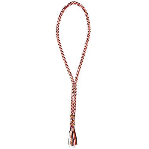 Pfiff 102932 Halsring für Pferde, Rund geflochten, Einstellbar, Länge 170cm Orange-Weiß