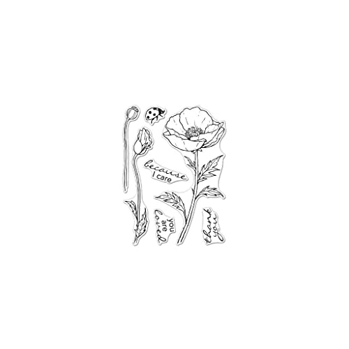 Hero Arts CM503 Clear Stamp, Hero Florals Poppy