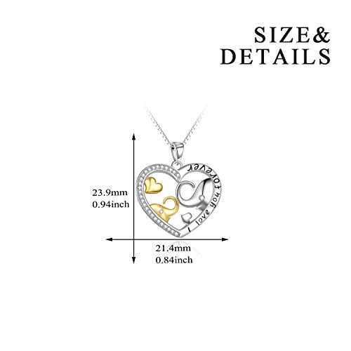 YFN Elephant/Wolf/Penguins/Cats/Foxs/Dinosaur/Ostrich Bird Necklaces Elephant Gifts 925 Sterling Silver I Love You Forever Cute Animal Jewelry for Women3