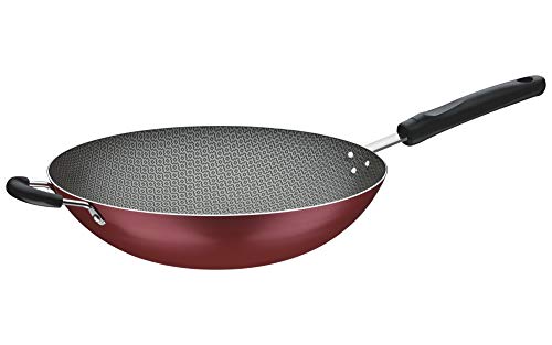 Wok Tramontina Loreto Em Alumínio Com Revestimento Interno Antiaderente Starflon T1 Com Cabo Baquelite Vermelha 36 Cm 6