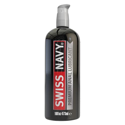 Swiss Navy Premium Anal Lubricant - 16 oz - Long-Lasting, Silicone-Based Formula - Natural Clove Fragrance - Condom Safe