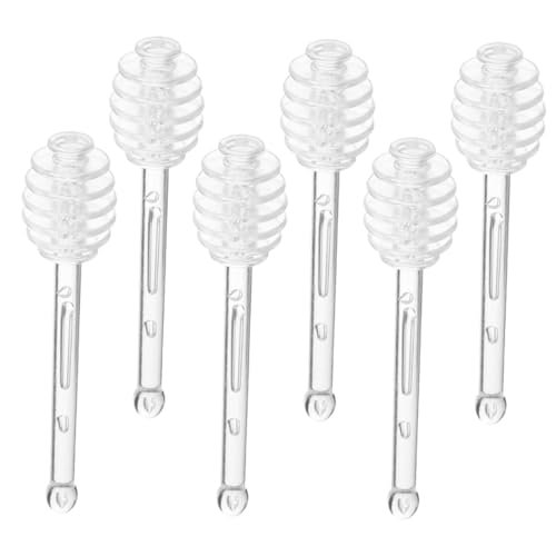 ARTSEWPLY 6 Piezas Palitos para Miel y Jarabe de Unidades Transparentes Cucharas para Mezclar y Servir Miel Varillas Agitadoras para Mermelada y Jarabe para Bodas y Fiestas Reutilizable