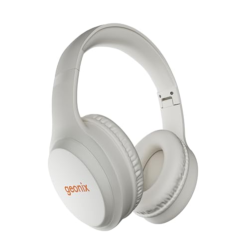 Image of Geonix Audicle Air Wireless Over-Ear Headphones - 70Hrs Playtime, Bluetooth 5.4 + AUX Dual Mode, Dual Device Pairing, Type-C Fast Charging, Comfortable Over Ear Headset (Beige)