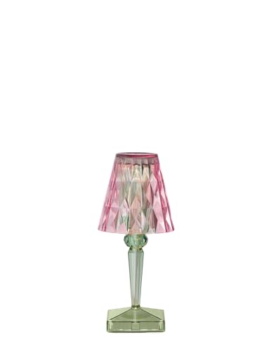 Kartell Battery, Lampe de table à batterie, H 30 cm, Rose/Menthe