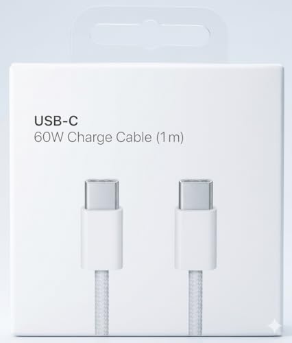 Image of Unbreakable 60W Fast Charging 1M Cotton Braided Type C to Type C Cable for Smartphones, Tablets, Laptops & Other Type C Devices, PD Technology, 480Mbps Data Sync (WHITE)