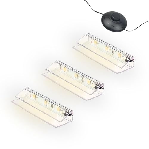 kalb | Oświetlenie LED na krawędzi szklanych Ambilux Clip przezroczyste 3000K 5000K 1-10 zestawów na szklane dno 4-10mm Przełącznik stóp Oświetlenie szklanego dna rozszerzalne o dimmer/kontroler Plug