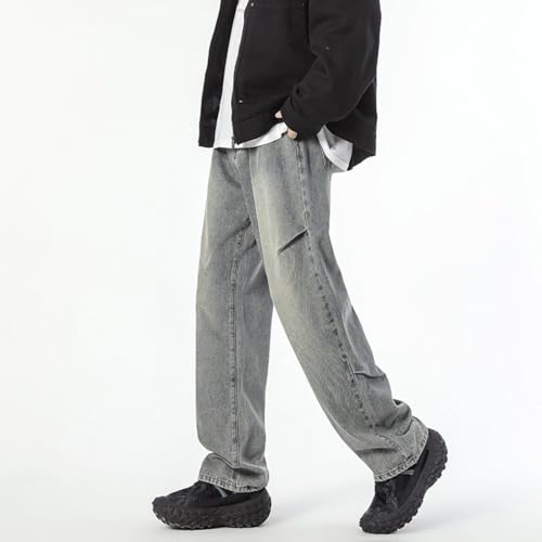 Jeans Pants Trouser Denim Spring and Autumn Vintage Washed Men's Classic Loose Paratrooper Versatile3