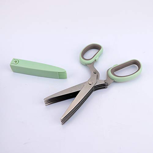 Dynasty 24076 - Tesoura em Inox com 5 Lâminas para Ervas e Temperos Dynasty Verde