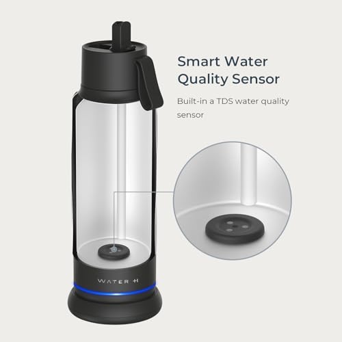 WATERH Vita Smarte Wasserflasche mit Erinnerung an Wasser zu trinken, BPA-freie, vakuumisolierte Wasserflaschen mit Filter und Strohhalm, Bluetooth-Ansaug-Wasser-Tracking-Flasche, ideal als Geschenk