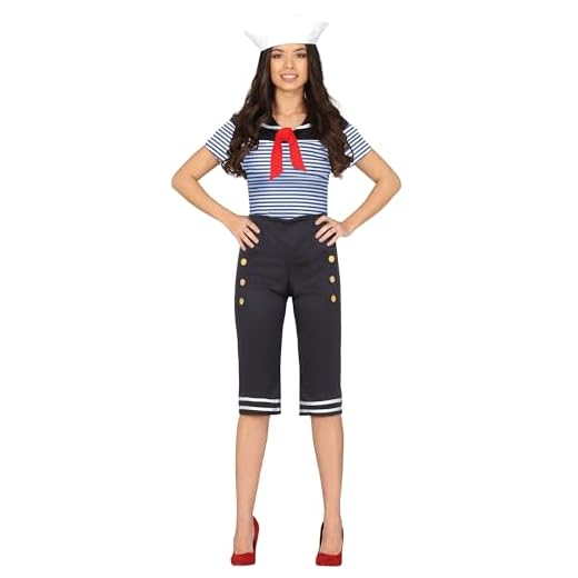 FIESTAS GUIRCA Disfraz de Uniforme de Marinero Mujer Adulta Talla 42-44