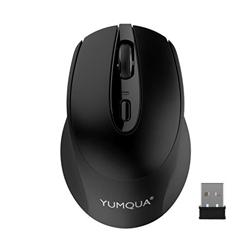 YUMQUA Computer Mouse Wireless, 2.4G Optical Silent Wireless Mouse with USB Nano Receiver, 3 Adjustable DPI, Cordless Mouse for Laptop Desktop PC Desktop, Fits Left & Right Handed Users