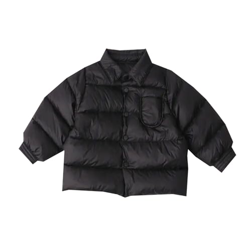 Barn Vinter Tjock Jacka för Pojkar och Flickor Varma Ytterkläder för Höst och Vinter Enfärgad Snökläder