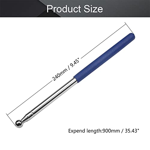 Image of Othmro 4Pcs Hollow Telescopic Teachers Pointer, Teaching Pointer Stick for Classroom, Metal Hand Retractable Pointer Extended Length 35.4 inch, Handheld Presenter Whiteboard Pointer (Blue)