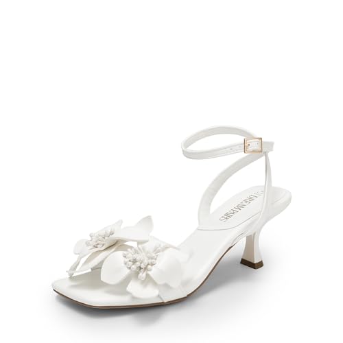 DREAM PAIRS Women's Flower Wedding Heels Cute Square Toe...
