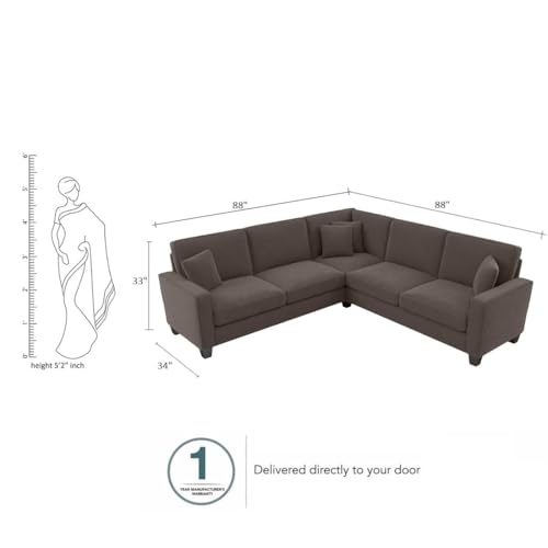 Image of Torque - Moscow 5 Seater (Dark Brown) Corner Fabric L Shape Sofa for Living Room, Bedroom, Office Furniture | 1 Year Warranty