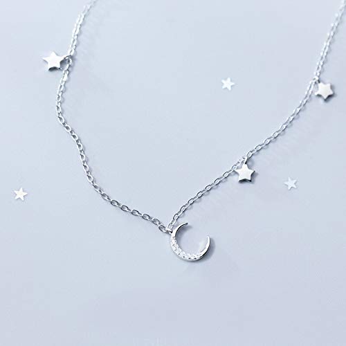 Collier lune et étoiles argent 925, le cadeau idéal et symbolique pour femme