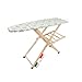 MOHOME Asse da Stiro Legno Luxury Quality Porta Caldaia Faggio Naturale Salvaspazio Pieghevole Altezza Regolabile 133 x 90 x 34 cm Antiscivolo Stabile Colore Mollettone Assortito immagine