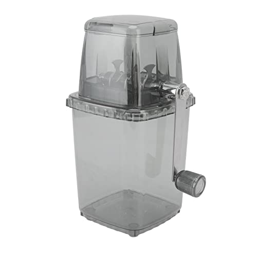 Manual Ice Crusher Stainless Steel Shaved Ice Maker for Drinks Small Size Gray Color Portable and Durable