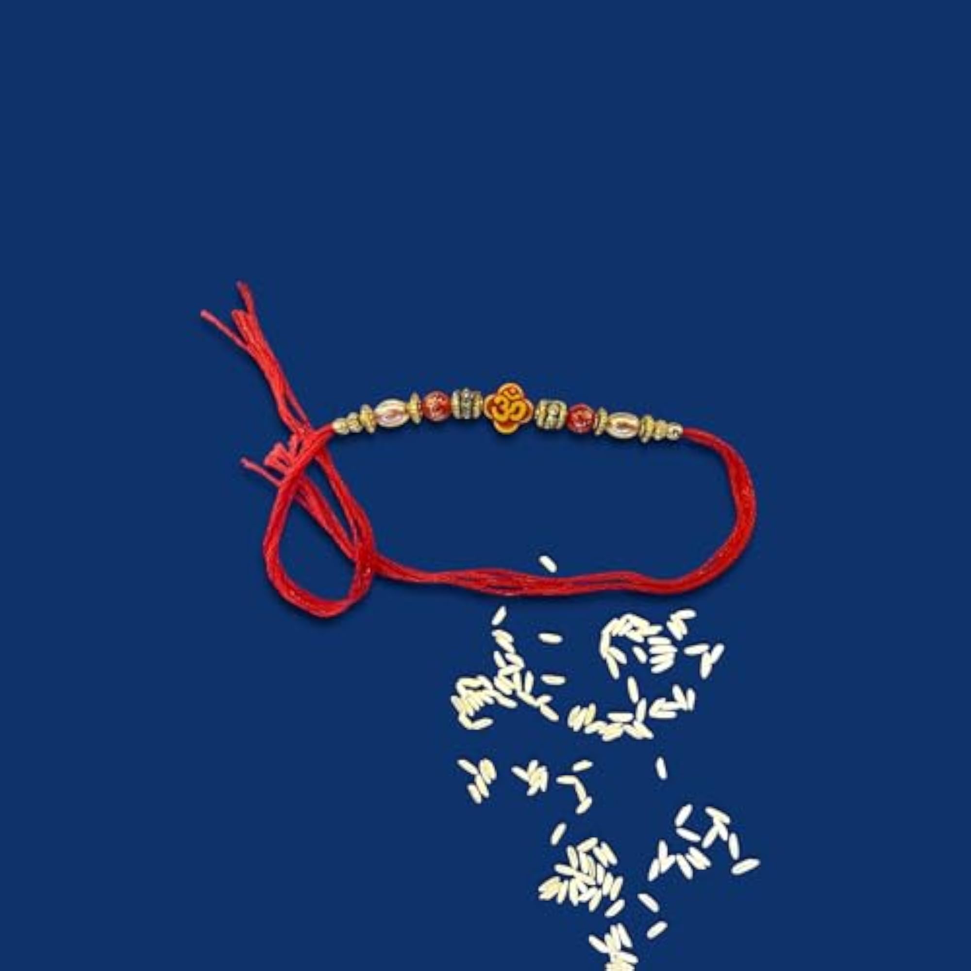 Two Multicolor Designer Rakhi for Brother with Roli Chawal Pack