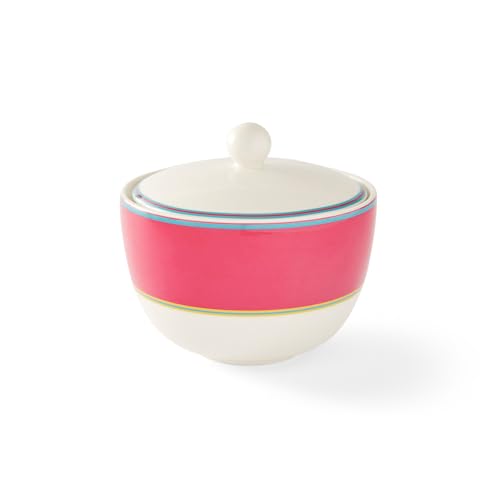 Spode Kit Kemp Calypso 12oz Sugar Bowl with Lid | Vibrant Pink | Porcelain | Dishwasher and Microwave Safe | For Tea and Coffee | Fabulous Gift | Home & Gathering Use