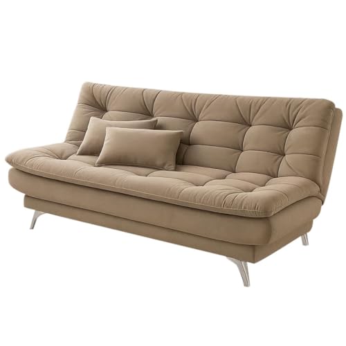 Image of FURNY Eagel 3 Seater Fabric Sofa Cum Bed Set with 2 Cushions, Best Fit for Indian Homes, Living Rooms, Offices with 3 Year Warranty (in Beige Color-Fabric)